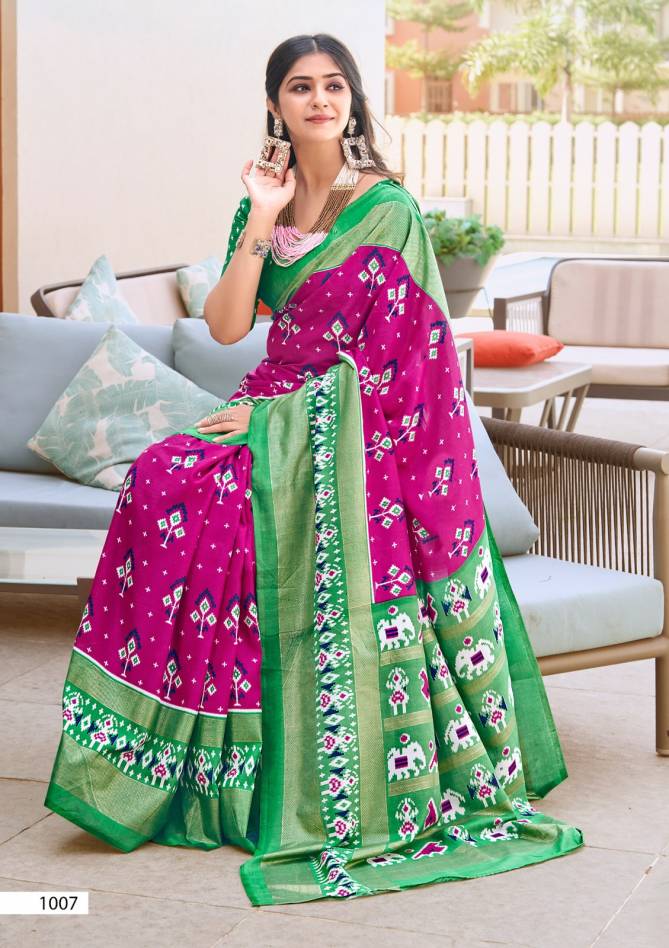 Ikkaya Patola Vol 3 By Saroj Cotton Silk Patola Printed Sarees Wholesale Shop In Surat
